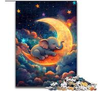 Elephant on The Moon Jigsaw Puzzles for Teenagers, Family Fun Games Fun at Home Activities, Birthday Present, Travel Gifts (size 50x75cm)