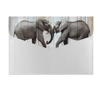 Elephant on Wood Accordion File Organizer 6 Pocket Document Organizer Expanding File Folder Accordion Folder with Labels, Travel Document Folders Plastic Envelopes with Snap Closure 13x9.1 Inch