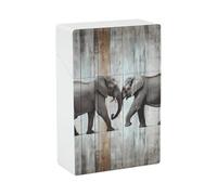 Elephant on Wood Cigarette Case Portable Novelty Cigarette Packing Box Crush Proof Waterproof Cigarette Box Novelty Gifts for Friend