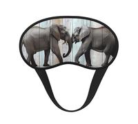 Elephant on Wood Sleep Mask for Side Sleeper, Blackout Sleeping Eye Mask, Soft Breathable Eye Cover for Women Men Travel Eyeshade, Relaxing Zero Pressure Night Blindfold