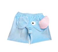 Elephant Pajama Shorts Kids Funny Cartoon Elephant Shorts Humorous Underwear Children Pajama Boxer Pants Elephant Sport Shorts Will Ring Pants Fleece Sweat Shorts Sleepwear for (Blue, 8-10 Years)