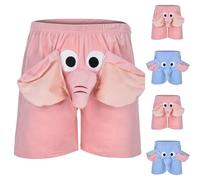 Elephant Pants Men Funny Pajama Bottoms Novelty Humorous 3D Cute Animal Flannel PJS Shorts with Long Nose and Big Ears Soft Nightwear Loungewear Fleece Trousers Prank Gifts Couple Strange Pyjamas