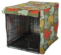 Elephant Parade 30-inch Dog Crate Cover, Molly Mutt Medium Kennel Cover Measures 30” x 21” x 24”, Two Panel Doors Roll Up, Made from Machine-Washable 100% Cotton Durable, Breathable & Pre-shrunk