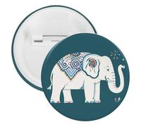Elephant Pattern Badge Metal Round Pins, Lightweight Brooch for Backpack, Fashion Button Pins Badge for Shirts, Jackets, Shawl Coat, Unisex, 20PCS, Tinplate, metal round pins