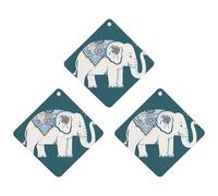 Elephant Pattern Car Air Freshener, 3 Pcs Rhombus Hanging Air Freshener Cards, Long Lasting Fragrance Scented Cards for Car, Home, Office Black-style