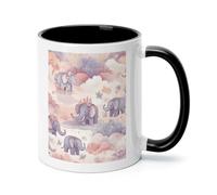 Elephant Pattern Ceramic Coffee Mug with Handle 11 Ounces, Porcelain Mug Coffee Cup Tea Mug Water Cup Ideal for Coffee,Tea,Latte,Cappuccino,Microwave & Dishwasher Safe Unique Gift Cup
