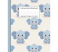 Elephant Pattern Composition Notebook: Cute Seamless Animal Design - Wide Ruled School Notebook for Kids, Students, and Animal Lovers