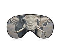 Elephant Pattern Sleep Mask Light Block-Out Eye Mask for Side Sleeper Pressure-Free Soft Night Blindfold with Adjustable Strap Breathable Sleep Eye Cover for Travel