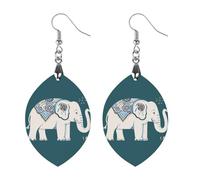 Elephant Pattern Wooden Earrings for Women, Vintage Elegant Wood Jewelry, Lightweight Earrings for Wedding, Party, Everyday Jewelry Gift, Star, Wood, wood