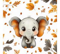 Elephant Peel and Stick Wallpaper 40CM×12M, Elephant with Falling Autumn Leaves Patterned Self Adhesive Wallpaper Sticky Back Plastic Vinyl Film Contact Paper for Bedroom Kitchen Wall Cabinet Shelf