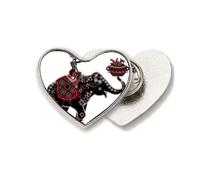 Elephant Performance China Minority Dressing Totem Heart Metal Pin Brooch Clip Love