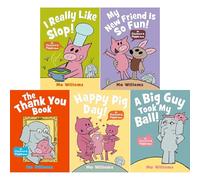 Elephant & Piggie Friendship Collection by Mo Willems: I Really Like Slop!, Happy Pig Day!, The Thank You Book & More - Five Hilarious Tales for Early Readers (5-Book Set)