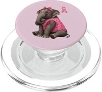 Elephant Pink Ribbon Breast Cancer Awareness PopSockets PopGrip for MagSafe