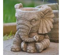 Elephant Plant Pot Stone Planter | Sculpture Statue Concrete Outdoor Garden Decoration British Handmade Sculpture Gift