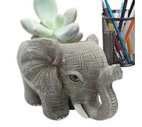 Elephant Planter - Cute Animal Flower Pot, Resin Flower Pot | Decorative Elephant Planter for Indoor and Outdoor, Unique Cactus Pot, Animal Plant Container for