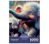 Elephant Play 1000 Pcs 3-Layer Cardboard Elephant with Calf Classic Puzzle, Ultra Hard for Adults, Stress Relief, Wall Decor & Family Game Night Gift 52x38cm/1000pcs