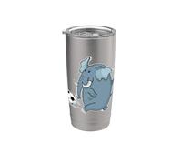 Elephant Playing Football Stainless Steel Insulated Tumbler