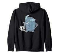 Elephant playing Football Zip Hoodie