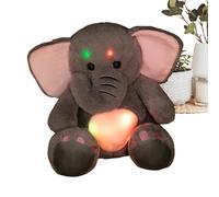 Elephant Plush Toy with LED Light Cute Pillows - Sitting Figures Plush Dolls - For Children Adults Girls Boys Living Room Bedroom Shelf Office Car Children's Party Birthday