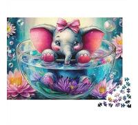 Elephant Premium Cardstock Classic Tiny Creature Art Jigsaw Puzzle for Adults Impossible Challenging Decompression Wall Decor Relaxation Gift 38x26cm/1000pcs