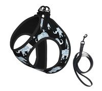 Elephant Print Pet Leash Vest Soft Adjustable Step in Puppy Vest Outdoor Walking with Leash