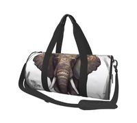 Elephant Print Printed Canvas Travel Duffel Bag - Gym Sports Bag with Large Capacity for Weekend Business Travel