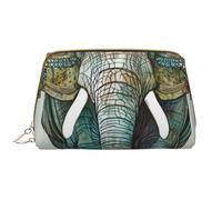 Elephant Print Printed Makeup Bag for Women Portable Leather Make up Bag Travel Zipper Cosmetic Bags Organizer