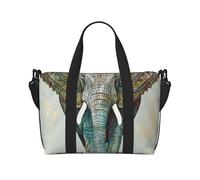 Elephant Print Printed Travel Bag Duffle Bag for Men Women, Large Water Resistant Gym Bag Weekend Holdall Bag with Shoulder Strap