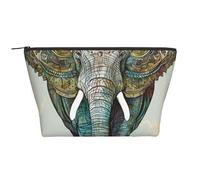 Elephant Print Printed Travel Makeup Bag Trapeze Cosmetic Bag Makeup Case Toiletry Bag Organiser for Women