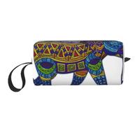 Elephant Print Simple Organizer Pouch, Lightweight Travel Bag, Foam Padded Cosmetic Case