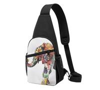 Elephant Printed Chest Bag Sling Bag for Men Women, Outdoor Crossbody Fanny Packs Hiking Chest Packs Sport Daypacks