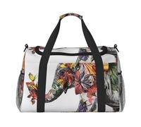 Elephant Printed Travel Duffle Bag for Men Women Large Sport Gym Bag Handbag with Shoulder Strap for Travel Weekend Fishing Hunting
