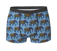 Elephant Printing Men'S Boxer Briefs Stretch Material Moisture Wicking Underwear For Men S-2xl Fit Any Body Black