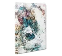 Elephant Profile in Abstract Canvas Print for Living Room Bedroom Home Office Décor, Wall Art Picture Ready to Hang, 30 x 20 Inch (76 x 50 cm)