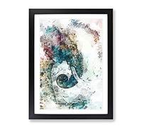 Elephant Profile In Abstract Modern Framed Print | A3 Black Framed Wall Art | Ready to Hang | Abstract Animal Picture | Living Room Bedroom Lounge Office