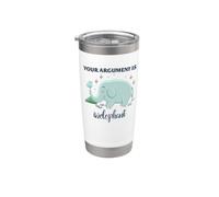 Elephant Pun Humor Your Argument is Irrelephant Lawyers Stainless Steel Insulated Tumbler