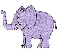 Elephant Purple Iron-On or Sew On Patch Iron-On Clothes Embroidered Iron-On Patch Applique Zoo Patch Size 9.2 x 6.8 cm