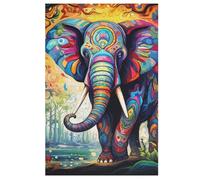 Elephant Puzzles 1000 Pieces Wooden Jigsaw Puzzle for Adults Brain Exercise Challenge Game Gift for Kids Children Jigsaws （78×53cm）