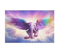 Elephant Puzzles 1000 Pieces Wooden Jigsaw Puzzle for Adults Brain Exercise Challenge Game Gift for Kids Children Jigsaws （75×50cm）