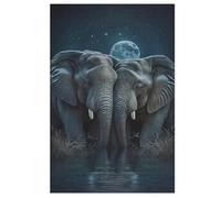 Elephant Puzzles 1000 Pieces Wooden Jigsaw Puzzle for Adults Brain Exercise Challenge Game Gift for Kids Children Jigsaws 78×53cm