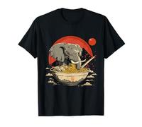 Elephant Ramen Bowl Artwork Sakura Flowers Ramen Lover T-Shirt