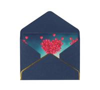 Elephant Red Heart Blank Cards With Envelopes,Greetings Single Cards With Envelopes,Send To A Close Friend