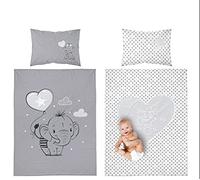 Elephant Reversible Bedding Set for Baby Boy Cot Bed Duvet Cover & Pillow Case (90x120cm) (100x135cm)