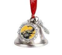 Elephant Roaring To The Sky Christmas Bell Hanging Ornamen Decorative Holiday Pendant for Xmas Tree Home Door