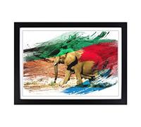 Elephant Rocky Canyon V2 Framed Print | A2 Black Framed Wall Art | Ready to Hang | Modern Animal Picture | Living Room Bedroom Lounge Office