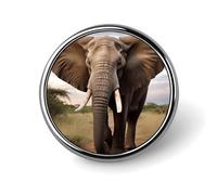 Elephant Round Badge for Men Women, Durable & Stylish Lapel Pins, Lightweight Metal Badges for Shirts, Jackets, Hats