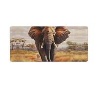 Elephant Running On The Grassland African Animal Large Mouse Pad Desk Mat Protector Desk Pad Computer Mousepad for Work Home 40x90cm