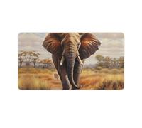 Elephant Running On The Grassland African Animal Large Mouse Pad Desk Mat Protector Desk Pad Computer Mousepad for Work Home 40X75cm