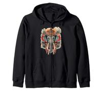 Elephant Sacred Temple Thai India Art Zip Hoodie