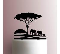 Elephant Safari Acrylic Cake Topper 3mm Thick Premium Laser Cut Cake Decoration for Birthday, Wedding, Baby Shower & Party Cakes Durable Reusable